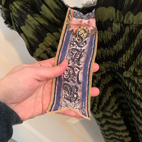 L.A.M.B. Smocked Double Strap Silk Dress Sz 10 EUC - Picture 4 of 9